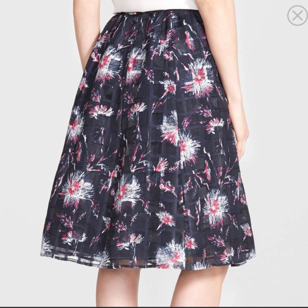 Halogen Jacquard Layered Skirt Full Midi Navy 10